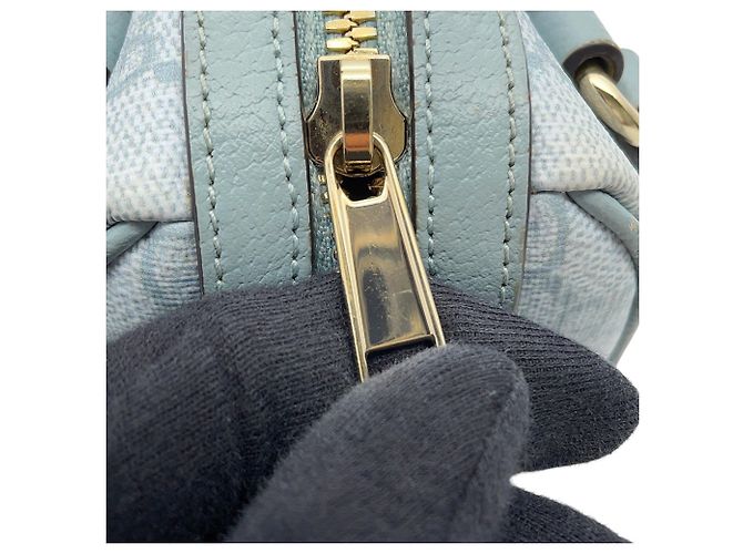 Borsa a tracolla Gucci Ophidia Super Mini Blu chiaro - vista 13