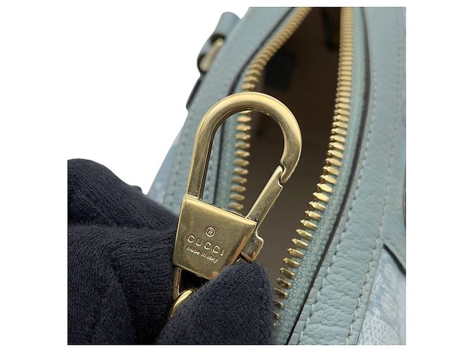 Borsa a tracolla Gucci Ophidia Super Mini Blu chiaro - vista 14
