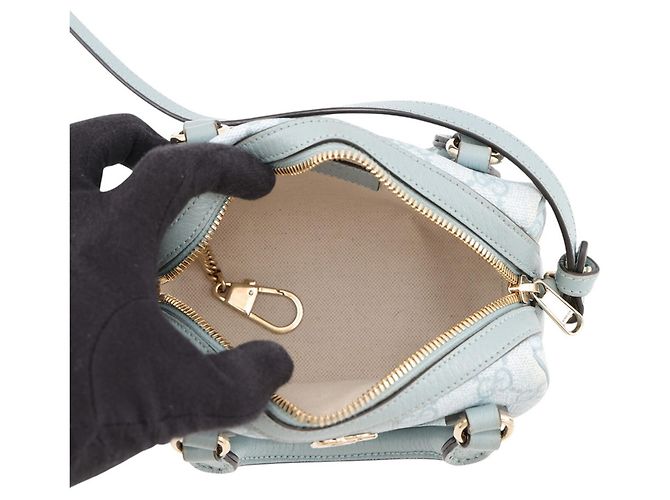 Borsa a tracolla Gucci Ophidia Super Mini Blu chiaro - vista 5