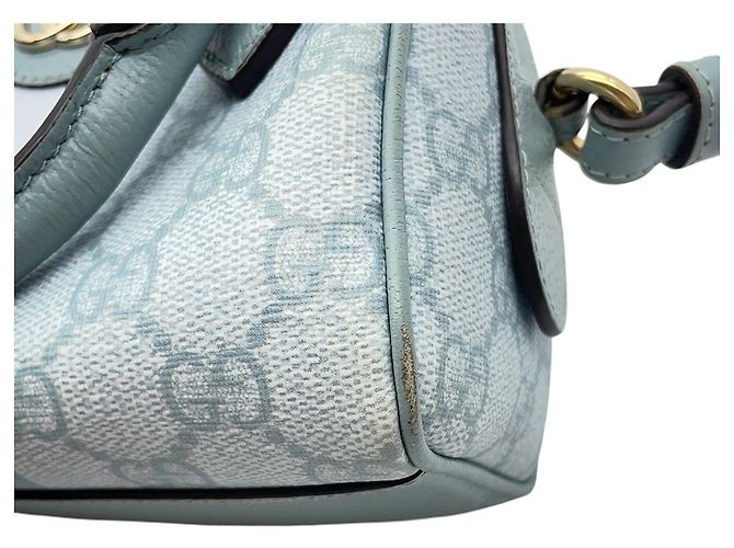 Borsa a tracolla Gucci Ophidia Super Mini Blu chiaro - vista 6