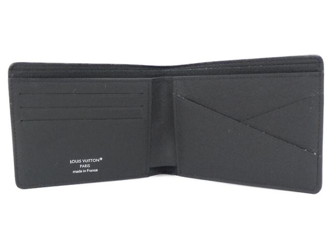 Louis Vuitton Taiga Portefeuille Multiple Billfold Nero - vista 7