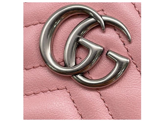 Pouch Gucci GG Marmont in pelle rosa - vista 12