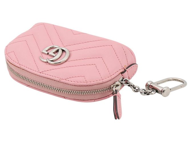 Pouch Gucci GG Marmont in pelle rosa - vista 2
