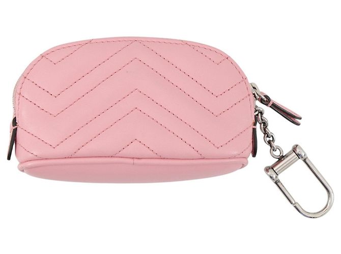 Pouch Gucci GG Marmont in pelle rosa - vista 3