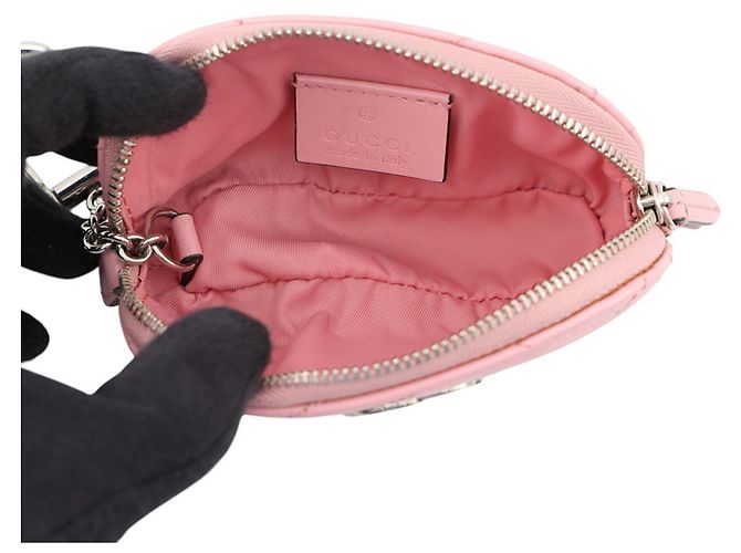 Pouch Gucci GG Marmont in pelle rosa - vista 4