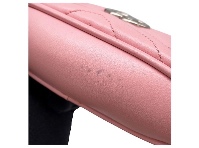 Pouch Gucci GG Marmont in pelle rosa - vista 5