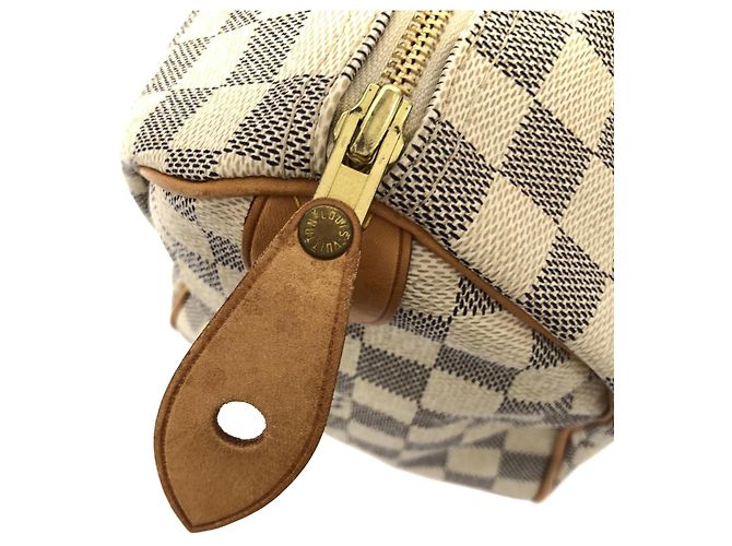 Borsa Louis Vuitton Damier Azur Speedy Boston Blu - vista 4