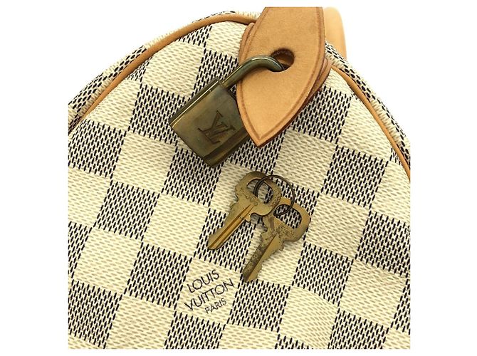 Borsa Louis Vuitton Damier Azur Speedy Boston Blu - vista 6