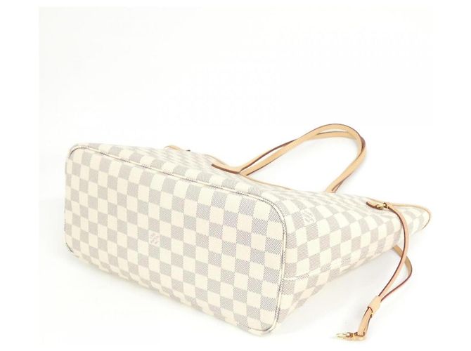 Borsa Louis Vuitton Damier Azur Neverfull MM Rosa Blu - vista 2