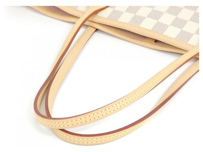 Borsa Louis Vuitton Damier Azur Neverfull MM Rosa Blu - vista 3