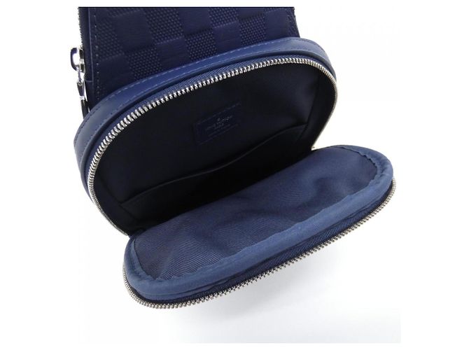 Borsa Sling Louis Vuitton Damier Squared Avenue Blu - vista 7