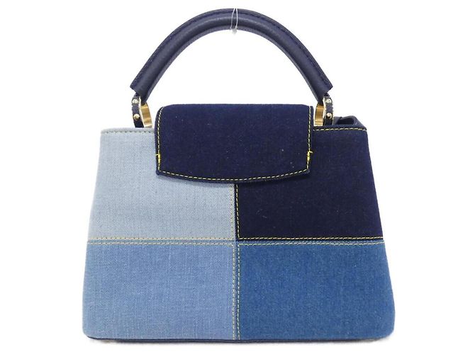 Louis Vuitton Denim Patchwork Capucines BB Handtasche Blau - Ansicht 2