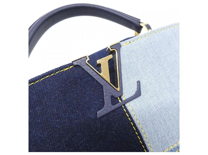 Louis Vuitton Denim Patchwork Capucines BB Handtasche Blau - Ansicht 4