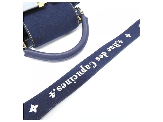 Louis Vuitton Denim Patchwork Capucines BB Handtasche Blau - Ansicht 5