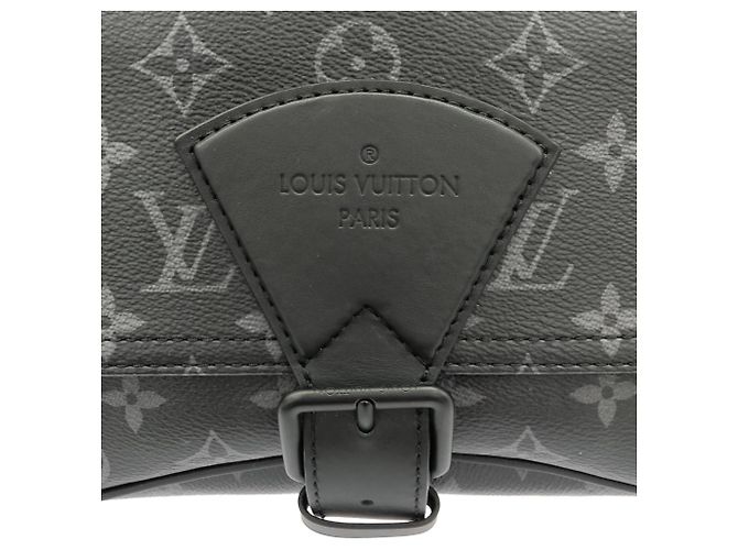 Borsa a tracolla Louis Vuitton Monogram Eclipse Montsouris Messenger Nero - vista 5
