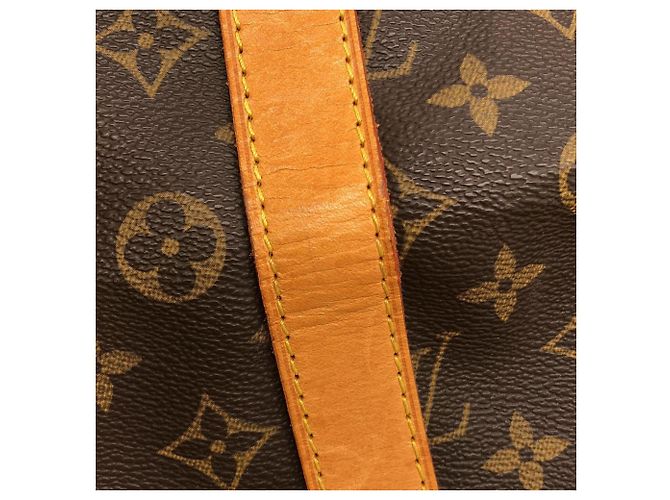 Borsa Boston Louis Vuitton Monogram Keepall Bandoulière 55cm Marrone - vista 3