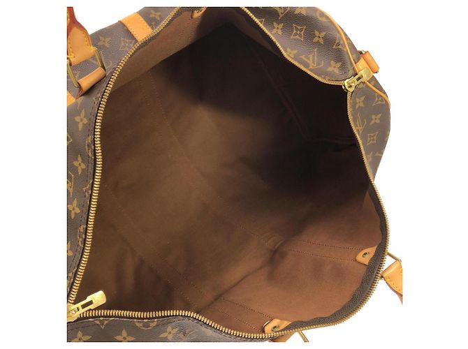 Borsa Boston Louis Vuitton Monogram Keepall Bandoulière 55cm Marrone - vista 8