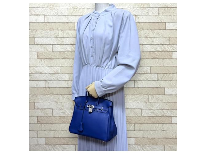 Hermès Borsa Hermes Birkin 25 Blu - vista 2