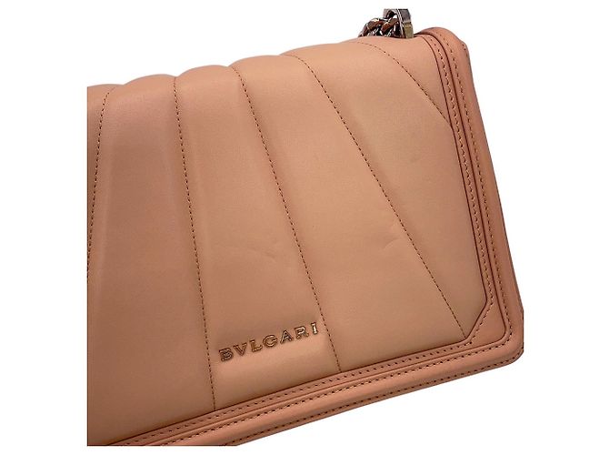 Bulgari Borsa a spalla con catena Bvlgari Serpenti Diamond Blast Beige - vista 8