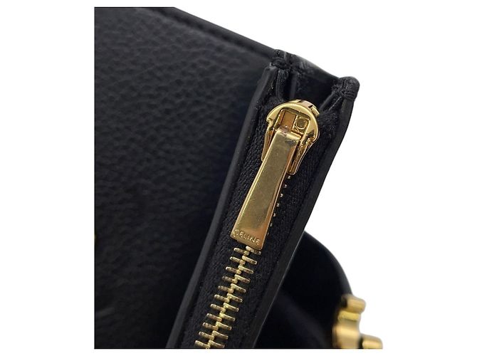 Céline Portafoglio Tri-fold Celine in pelle nera Nero - vista 13