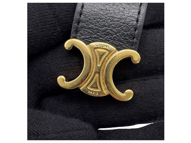 Céline Portafoglio Tri-fold Celine in pelle nera Nero - vista 14