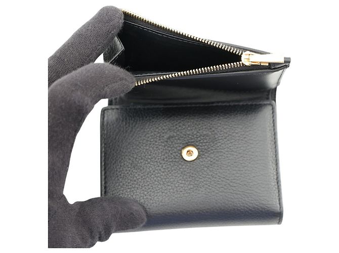 Céline Portafoglio Tri-fold Celine in pelle nera Nero - vista 6