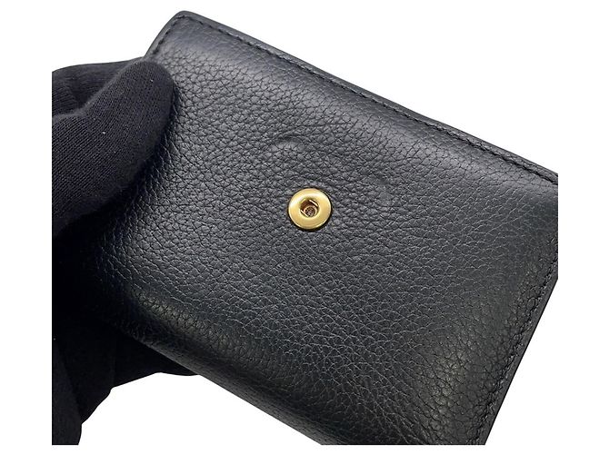 Céline Portafoglio Tri-fold Celine in pelle nera Nero - vista 7