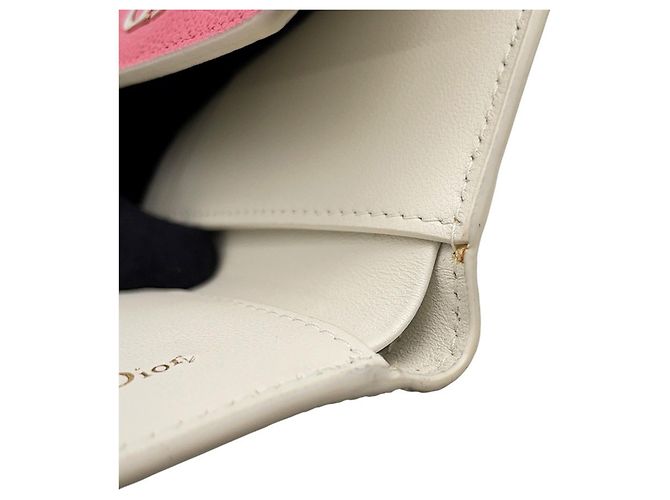 Cartera tri-fold Christian Dior Rosa Blanco - vista 11