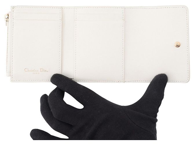 Cartera tri-fold Christian Dior Rosa Blanco - vista 4