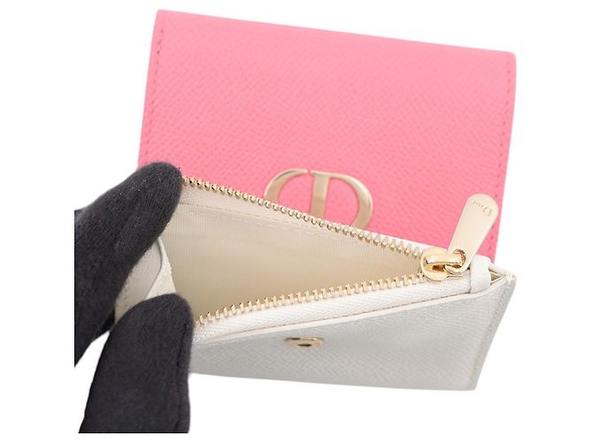 Cartera tri-fold Christian Dior Rosa Blanco - vista 6