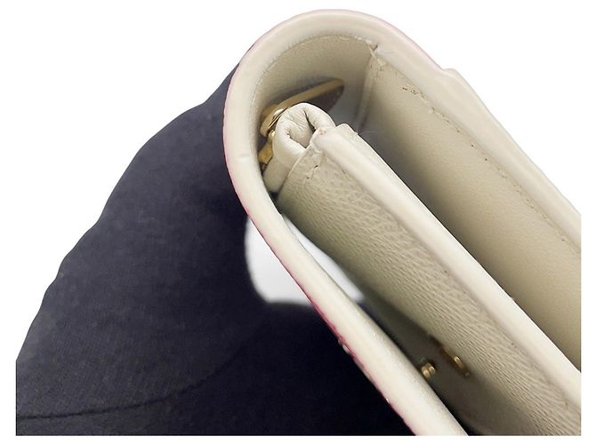 Cartera tri-fold Christian Dior Rosa Blanco - vista 8