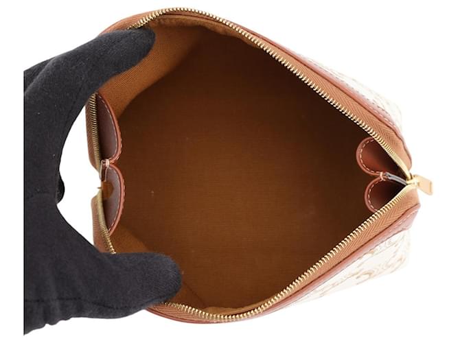 Céline Borsa a mano Celine Pouch Triomphe Tic Marrone Bianco - vista 4