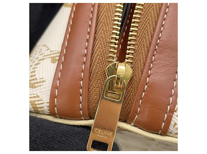 Céline Borsa a mano Celine Pouch Triomphe Tic Marrone Bianco - vista 9