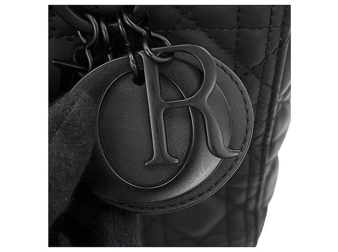 Borsa Christian Dior Lady Cannage Medium Nero - vista 13
