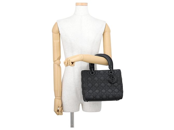 Borsa Christian Dior Lady Cannage Medium Nero - vista 4