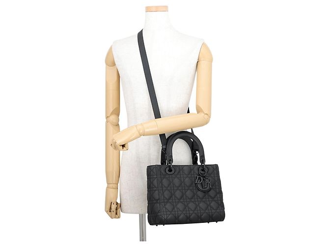 Borsa Christian Dior Lady Cannage Medium Nero - vista 5