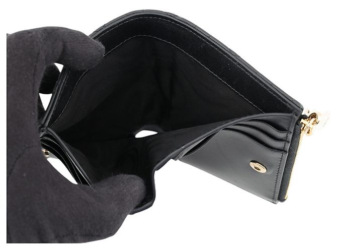Christian Dior Lady Dior Bi-Fold Wallet in Black Leather - view 5