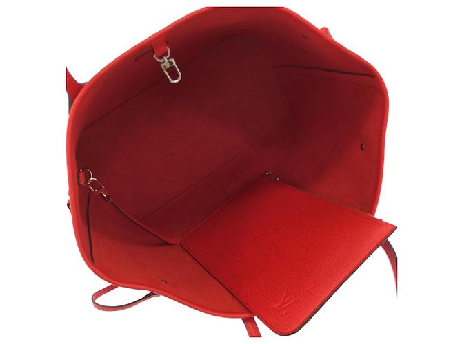 Borsa Louis Vuitton Epi Neverfull MM Rosso - vista 7