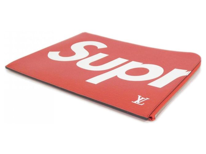 Borsa Louis Vuitton Epi (Supreme) Pochette Jour GM Bianco Rosso - vista 3