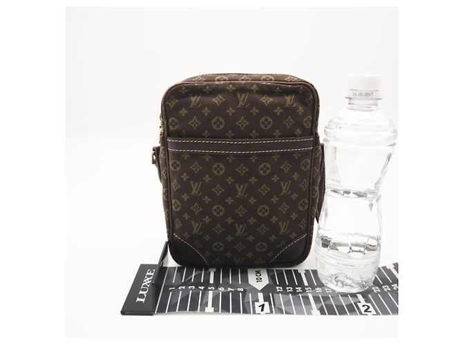 Borsa a tracolla Louis Vuitton Monogram Mini Lin Danube Marrone - vista 3