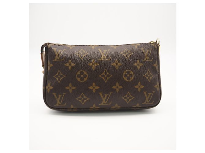 Bolsa Louis Vuitton Monogram Pochette Accessoires Marrom Bege - vista 2