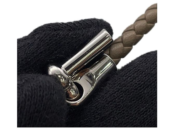Hermès Bracciale Double Tour Hermes Glenan Taupe - vista 6