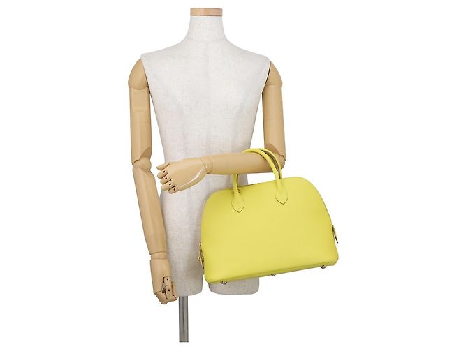 Hermès Hermes Bolide 1923 30 Lime Evercalf Handtasche Golden - Ansicht 4