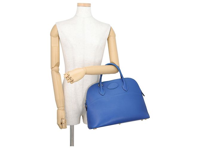 Hermès Borsa Hermes Bolide 35 in pelle Blue Ardennes - vista 4