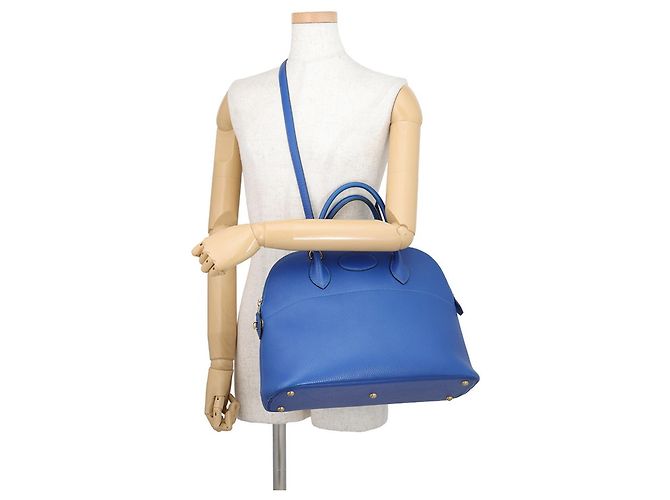 Hermès Borsa Hermes Bolide 35 in pelle Blue Ardennes - vista 5