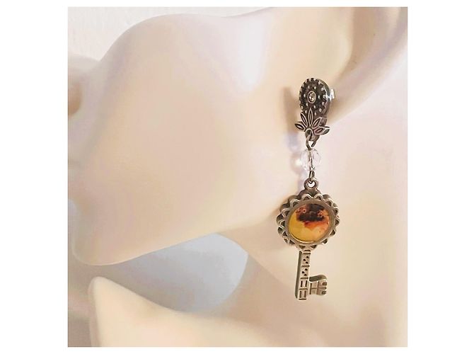 Magnifica parure vintage DOLCE & GABBANA collana, bracciale e orecchini con cammeo e cristalli Argento Multicolore - vista 11