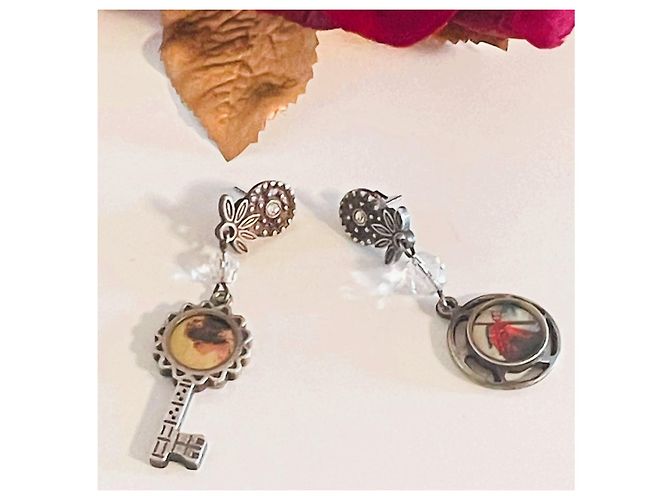 Magnifica parure vintage DOLCE & GABBANA collana, bracciale e orecchini con cammeo e cristalli Argento Multicolore - vista 12