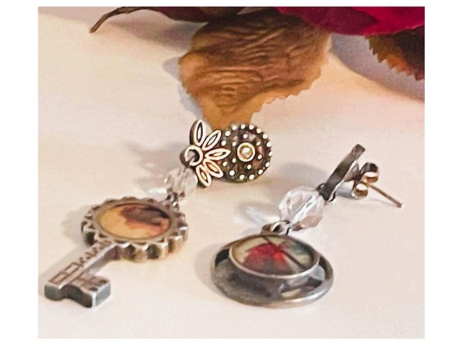 Magnifica parure vintage DOLCE & GABBANA collana, bracciale e orecchini con cammeo e cristalli Argento Multicolore - vista 13