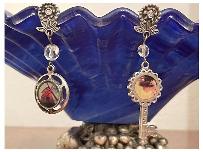 Magnifica parure vintage DOLCE & GABBANA collana, bracciale e orecchini con cammeo e cristalli Argento Multicolore - vista 18
