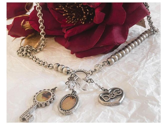 Magnifica parure vintage DOLCE & GABBANA collana, bracciale e orecchini con cammeo e cristalli Argento Multicolore - vista 19